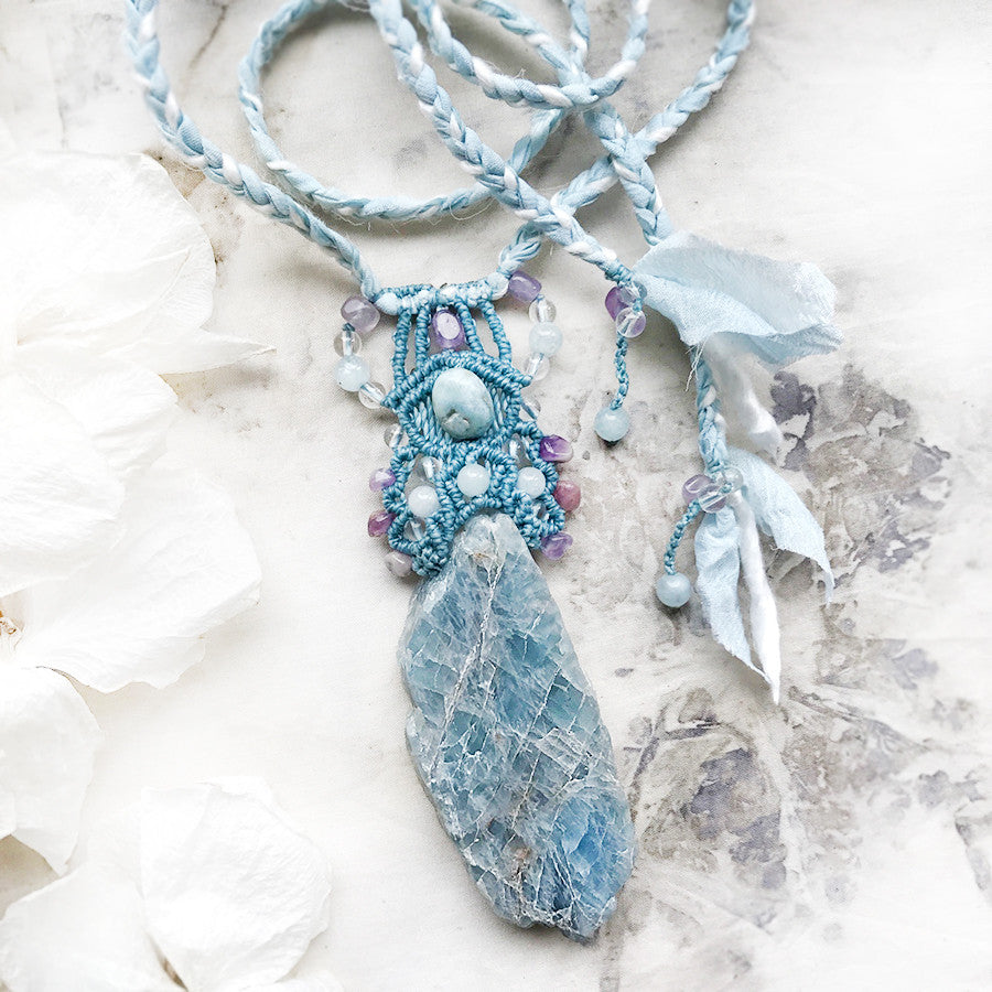 Aquamarine crystal healing talisman