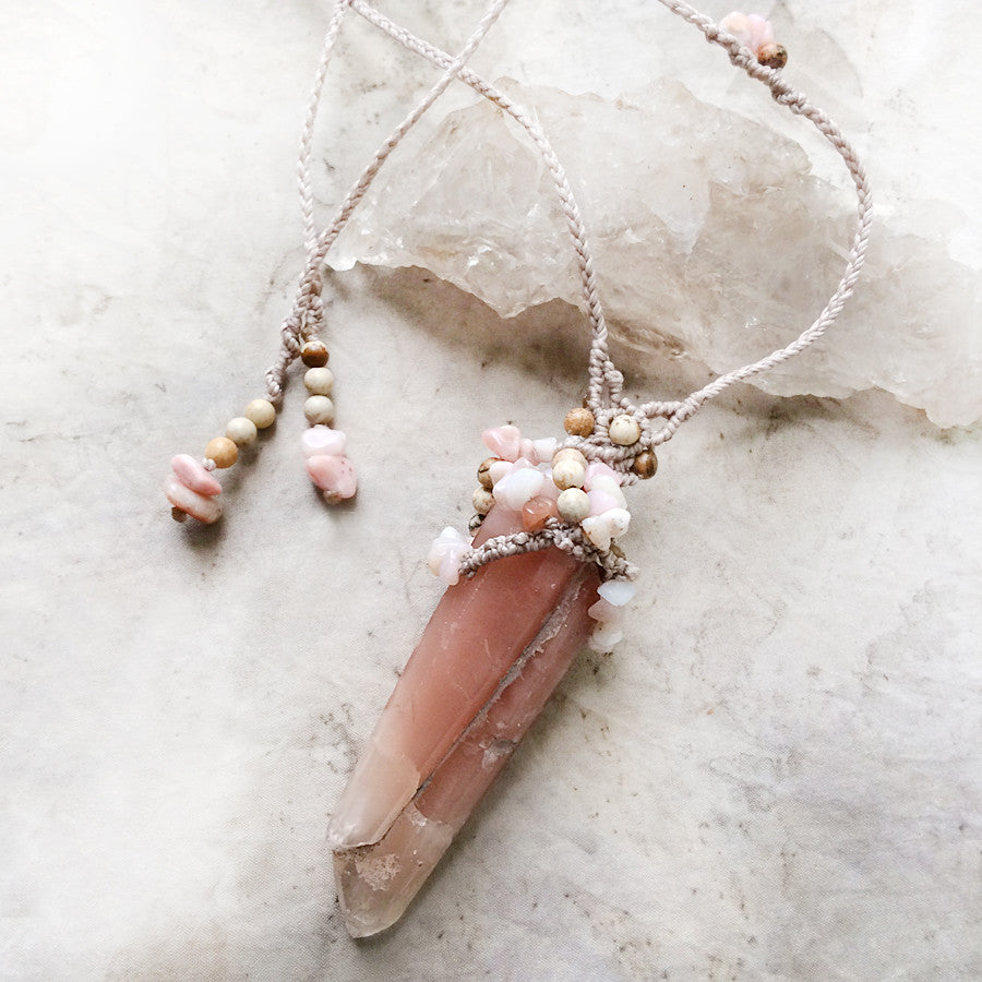 'Togetherness' ~ crystal amulet with twin point Hematoid Quartz