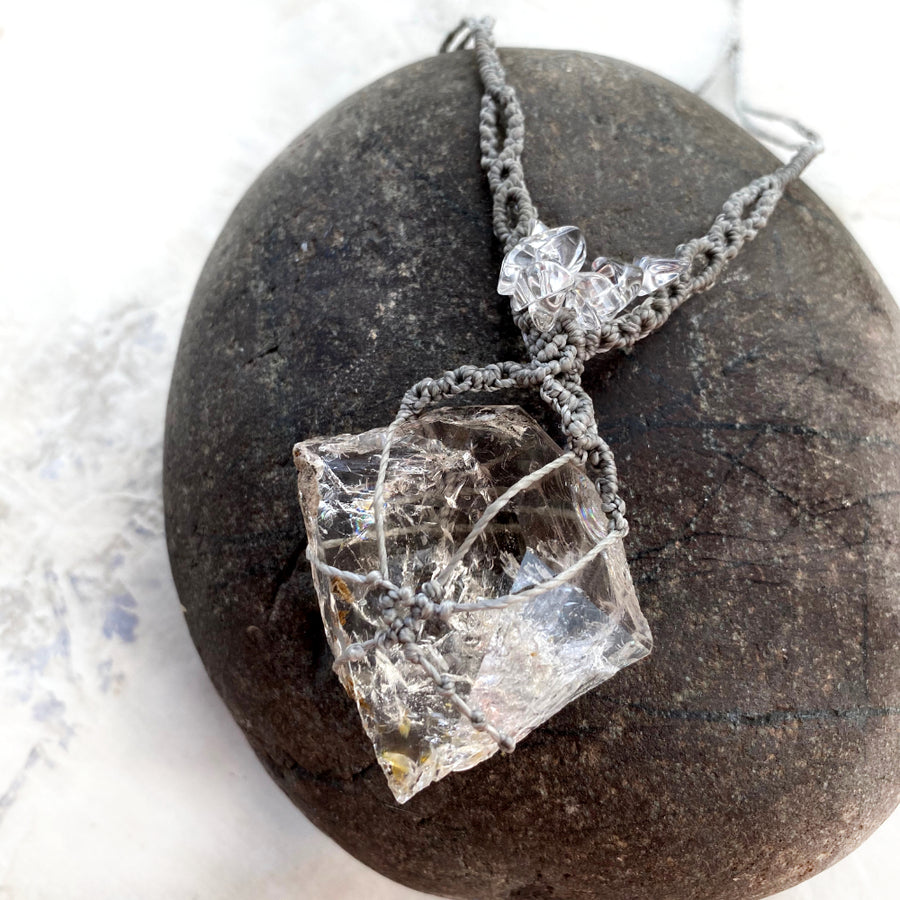 Herkimer Diamond crystal healing amulet