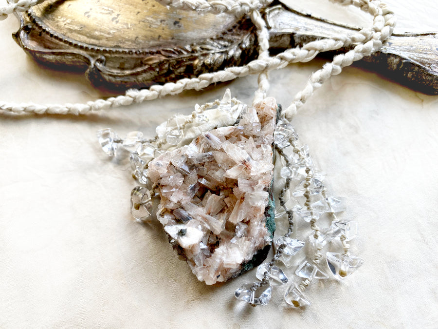 Heulandite crystal healing talisman