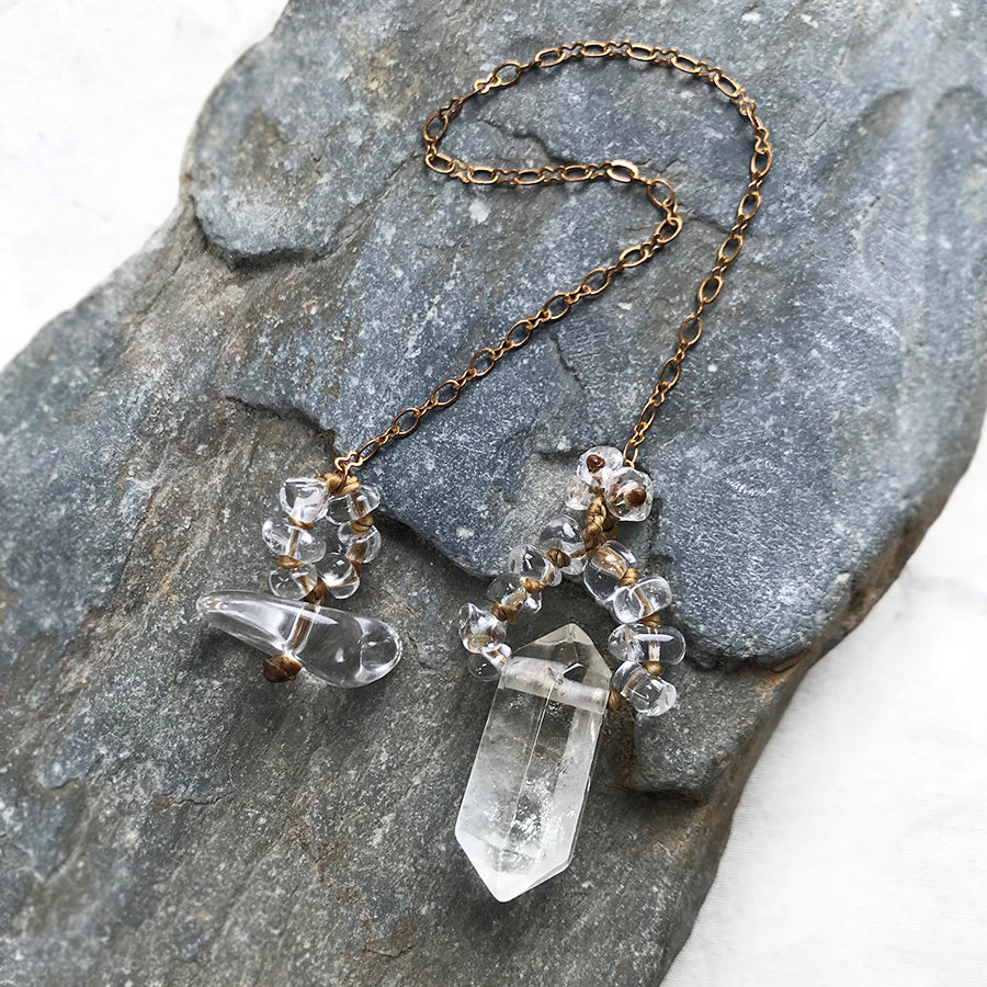 Crystal pendulum for dowsing ~ with Clear Quartz