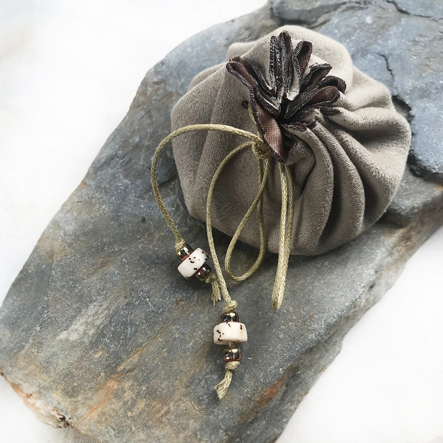 Crystal pendulum for dowsing ~ with Moonstone & Ice Rose Quartz