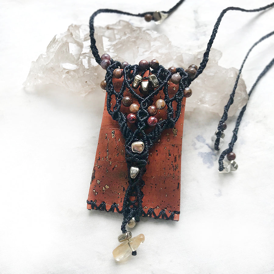 Decorative necklace pouch for crystals & tiny treasures