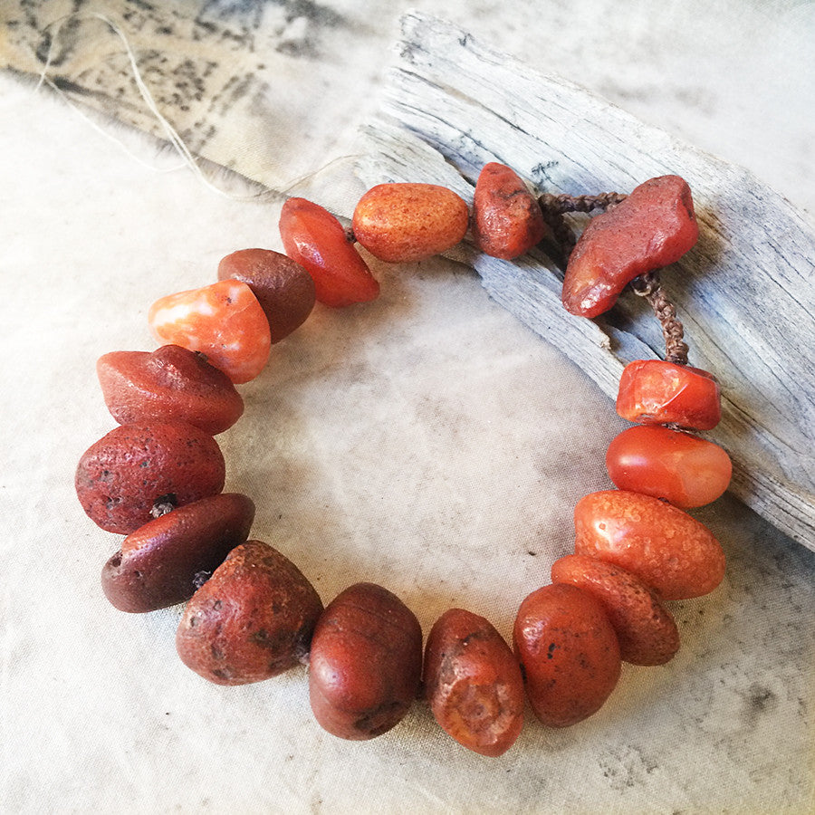 Carnelian crystal healing bracelet ~ for up to 7