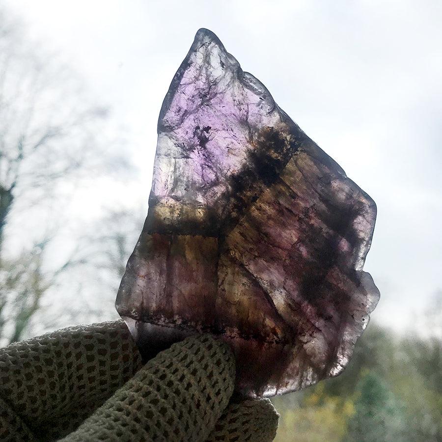 'Super Seven' (Sacred 7) polished crystal slice