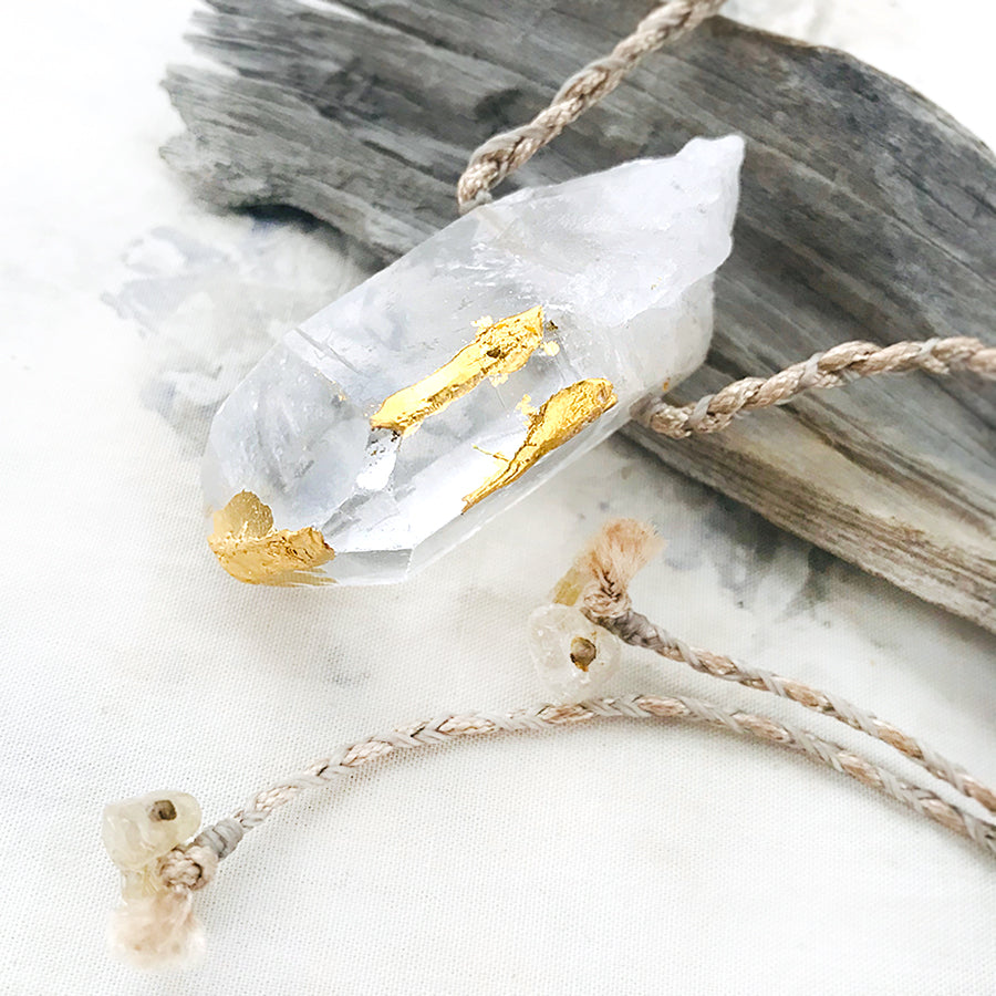 'Crystal kintsugi' wounded healer crystal amulet