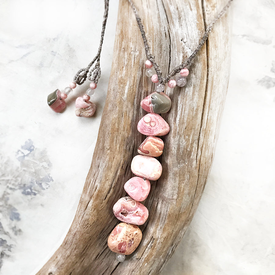 Rhodochrosite crystal healing amulet