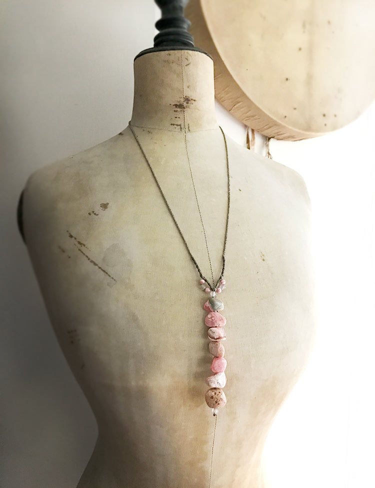 Rhodochrosite crystal healing amulet