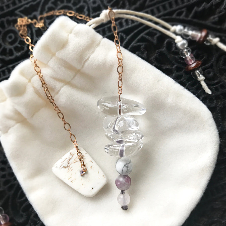 One-of-a-kind crystal pendulum ~ with clear Quartz