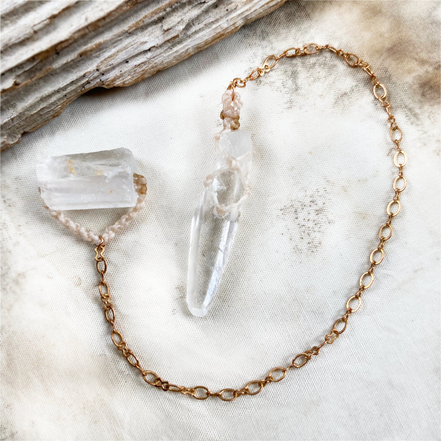 Crystal pendulum for dowsing ~ with clear Quartz point