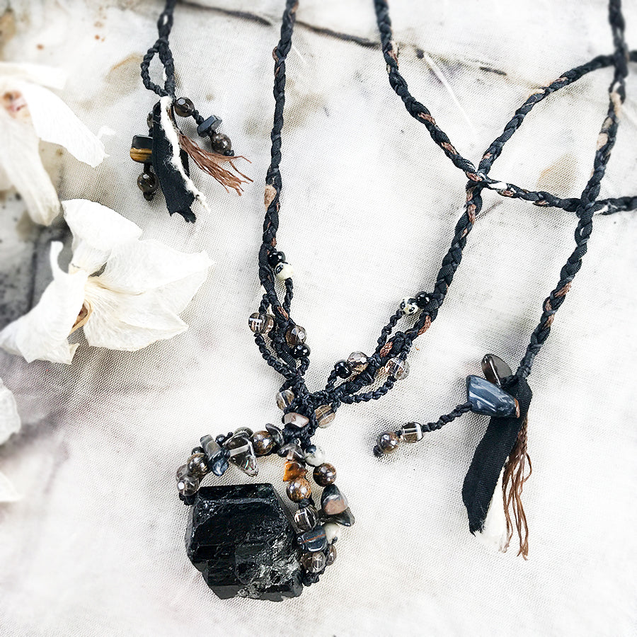 Crystal healing talisman with Black Tourmaline