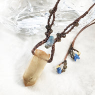 Citrine crystal healing amulet