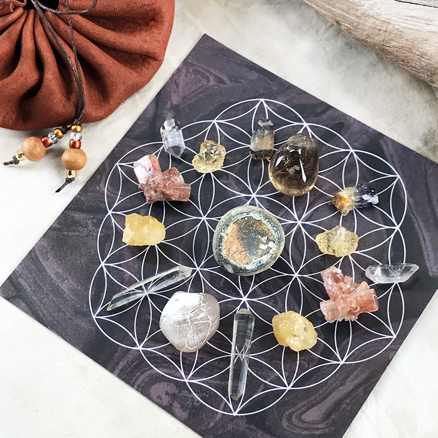 'Confidence & Action' ~ crystal grid set