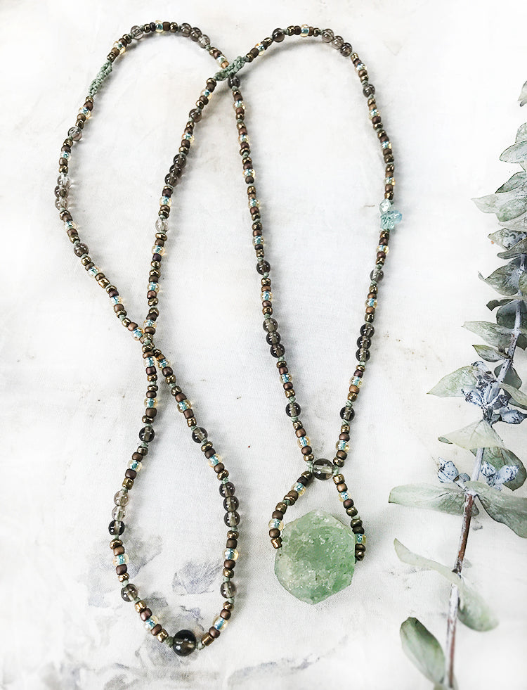 Aquamarine crystal healing necklace