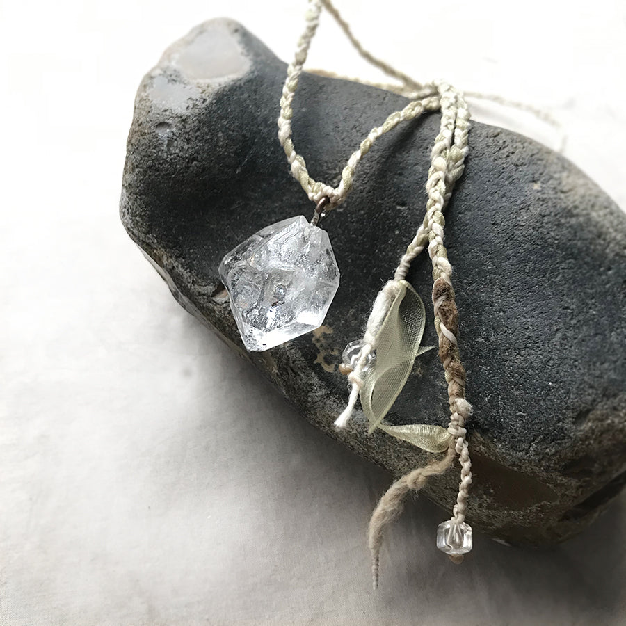 Herkimer Diamond crystal healing amulet