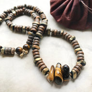 Crystal energy talisman for men ~ with Tiger Eye & greywood