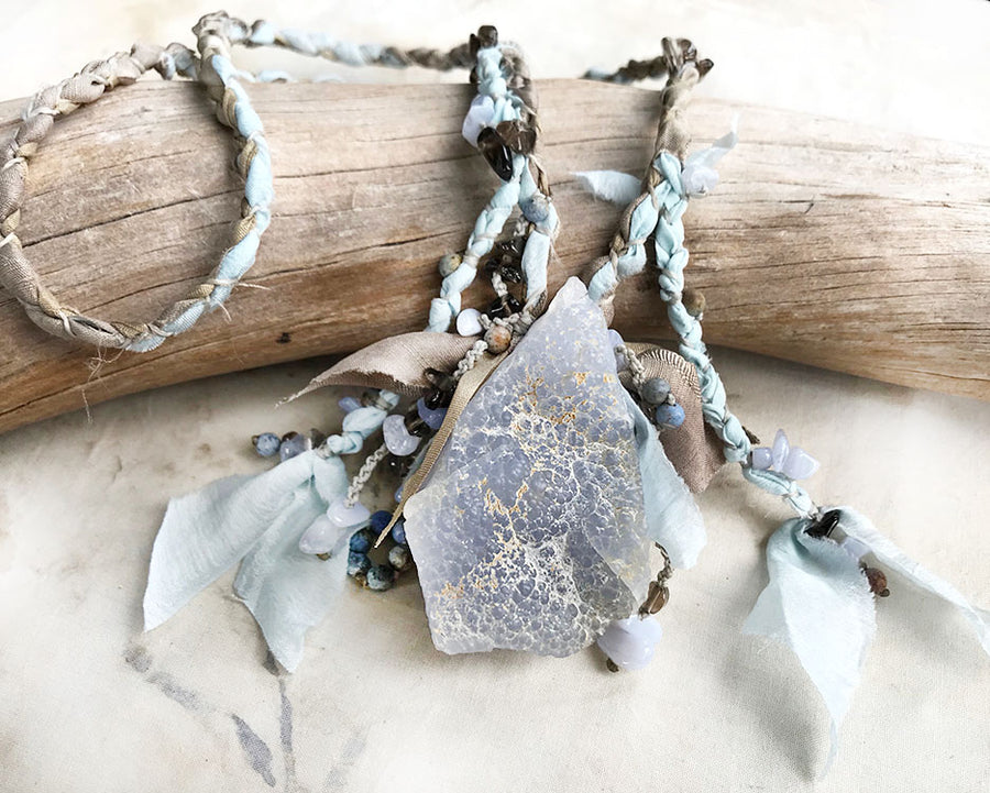 Blue Lace Agate crystal healing talisman