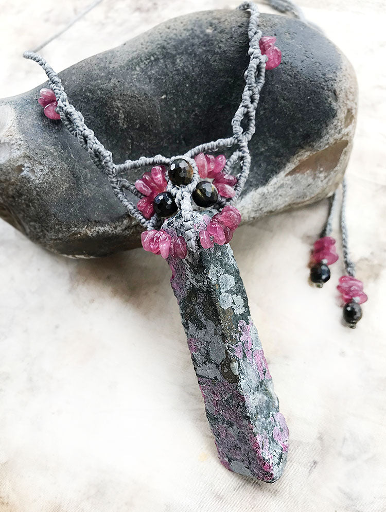 Eudialyte crystal healing amulet