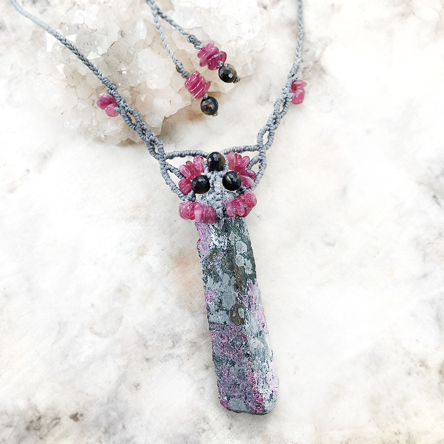 Eudialyte crystal healing amulet