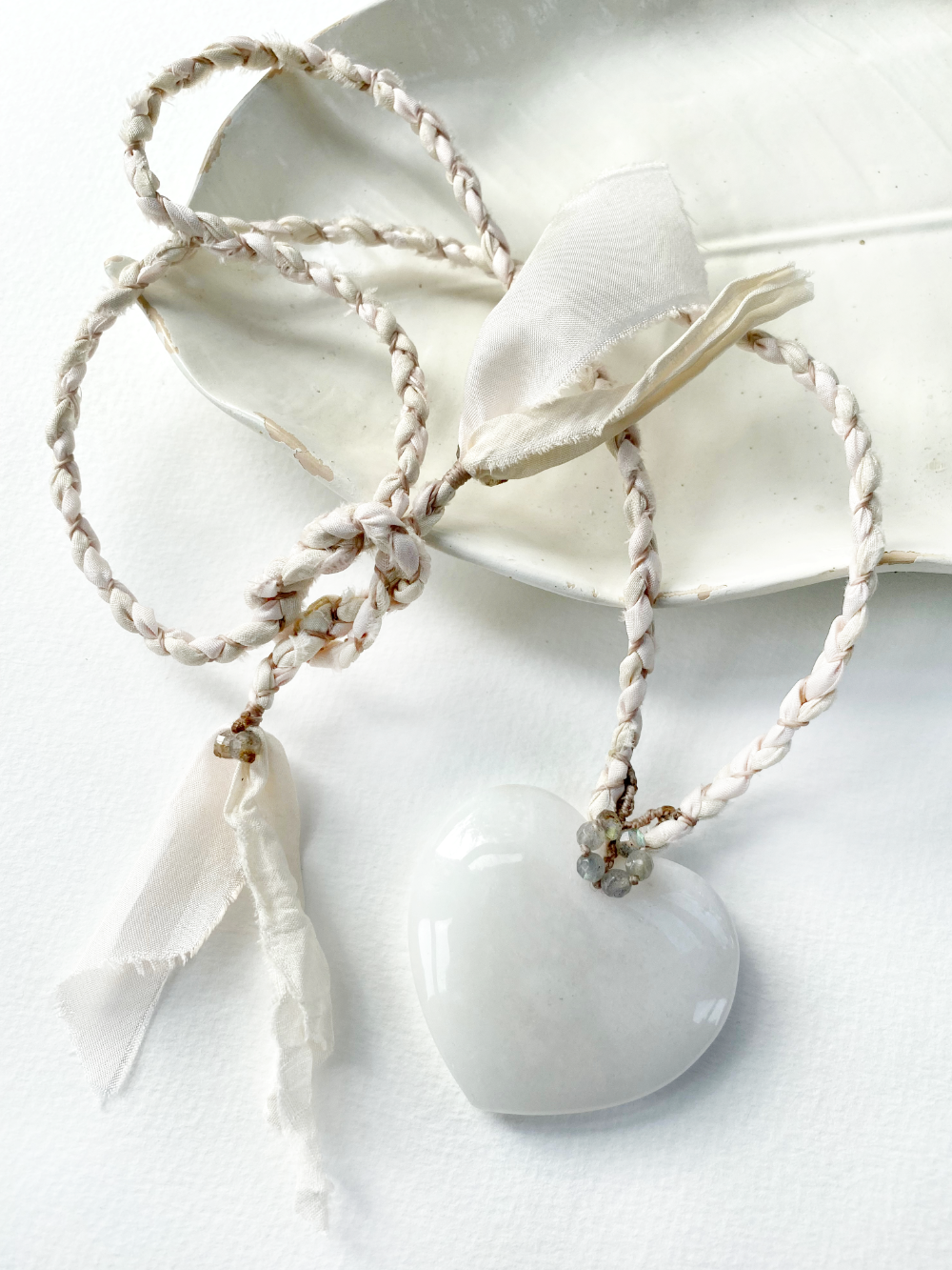 'Pure Heart' ~ white Jade crystal healing amulet – Spirit Carrier