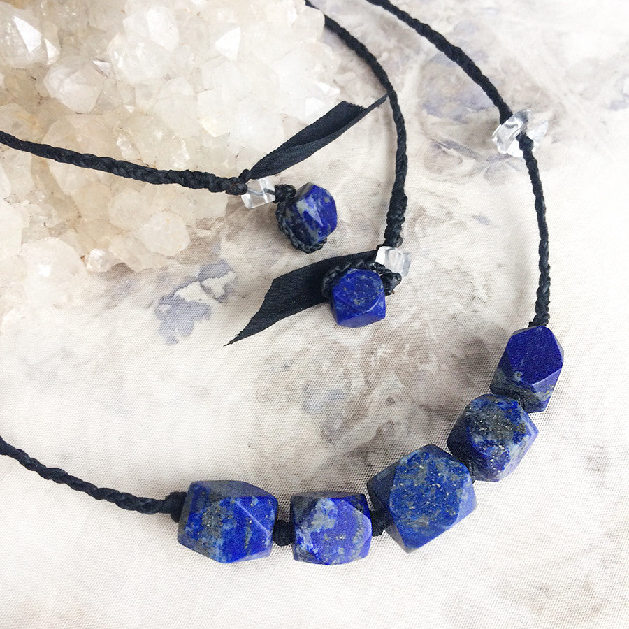 Lapis Lazuli crystal healing necklace
