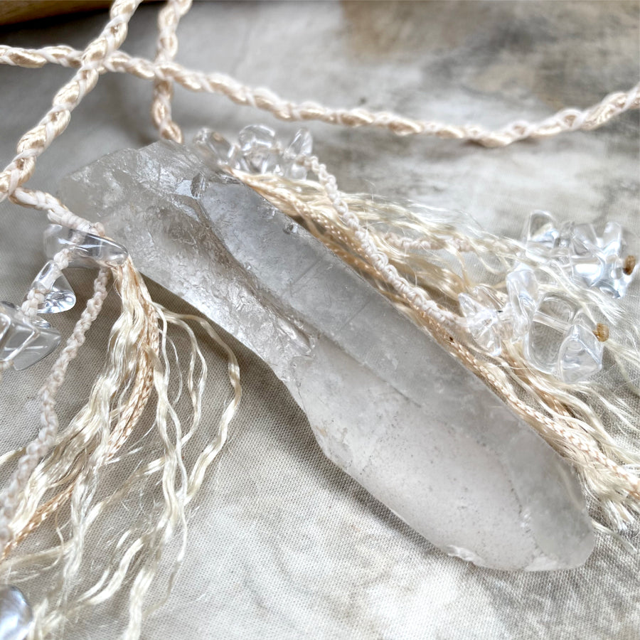 Crystal healing talisman with Lightning Struck Quartz