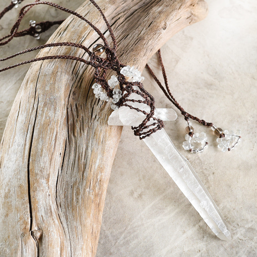 'Power of Healing' ~ crystal talisman with long Quartz point