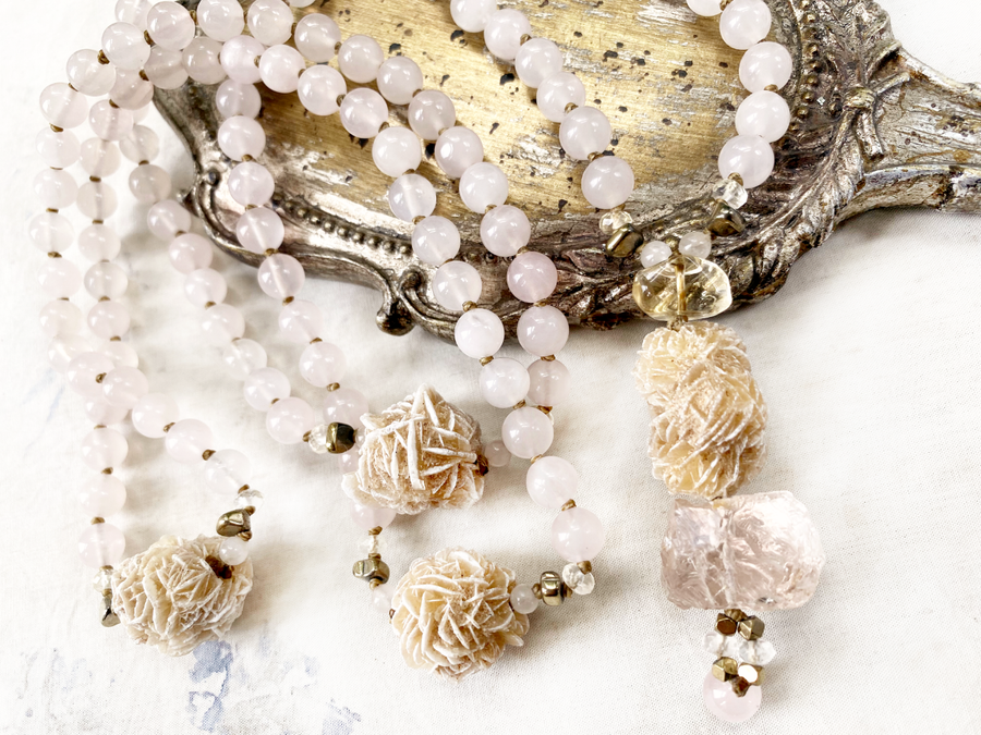 Rose Quartz meditation mala beads ~ full 108 bead mala