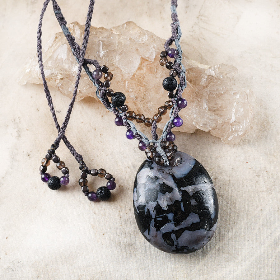 Crystal healing amulet with Mystic Merlinite
