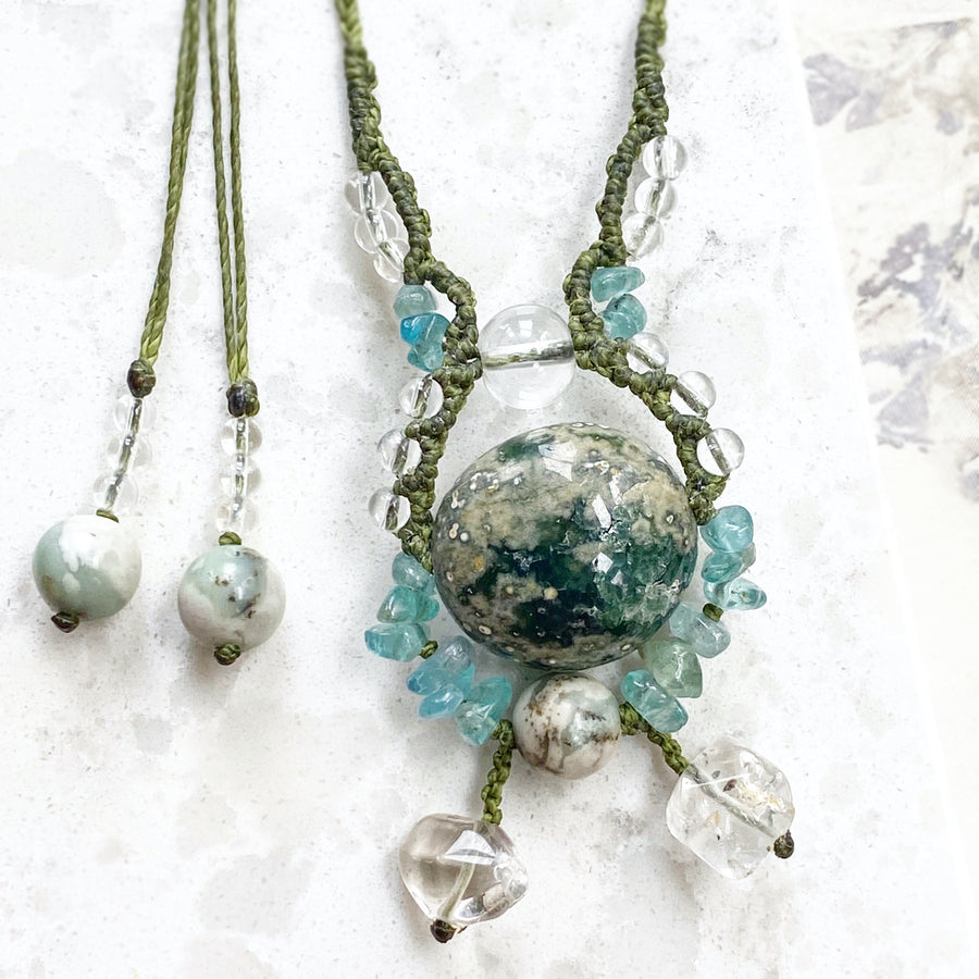 'Earth Poetry' crystal healing amulet