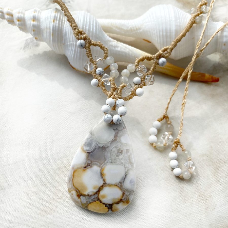 Ocean Jasper crystal healing amulet