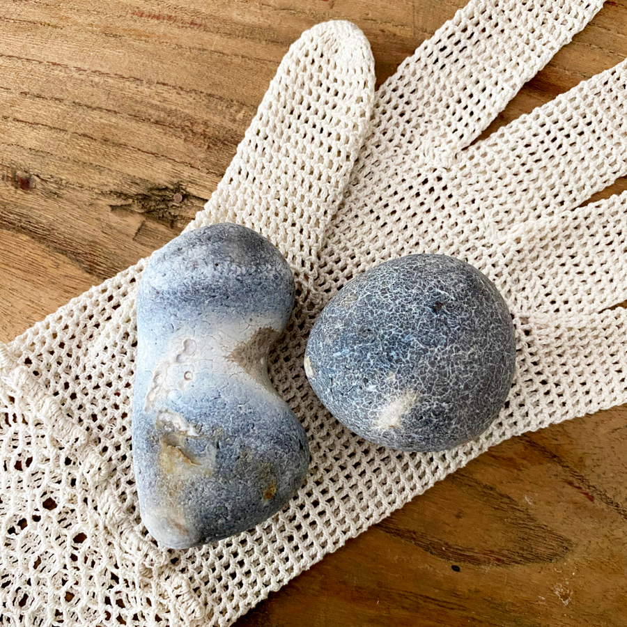 Flint pair for energy work ~ naturally sea-tumbled