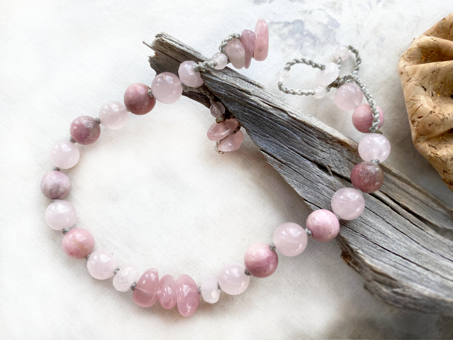 Mala bracelet in pink tones ~ for up to 8