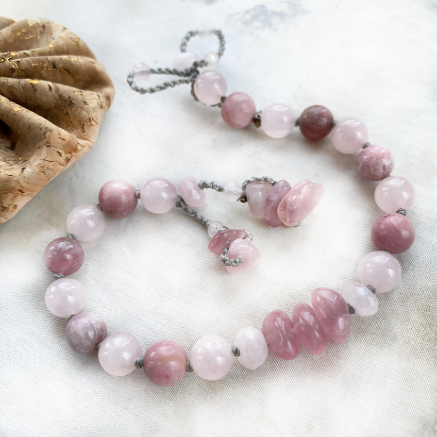 Mala bracelet in pink tones ~ for up to 8