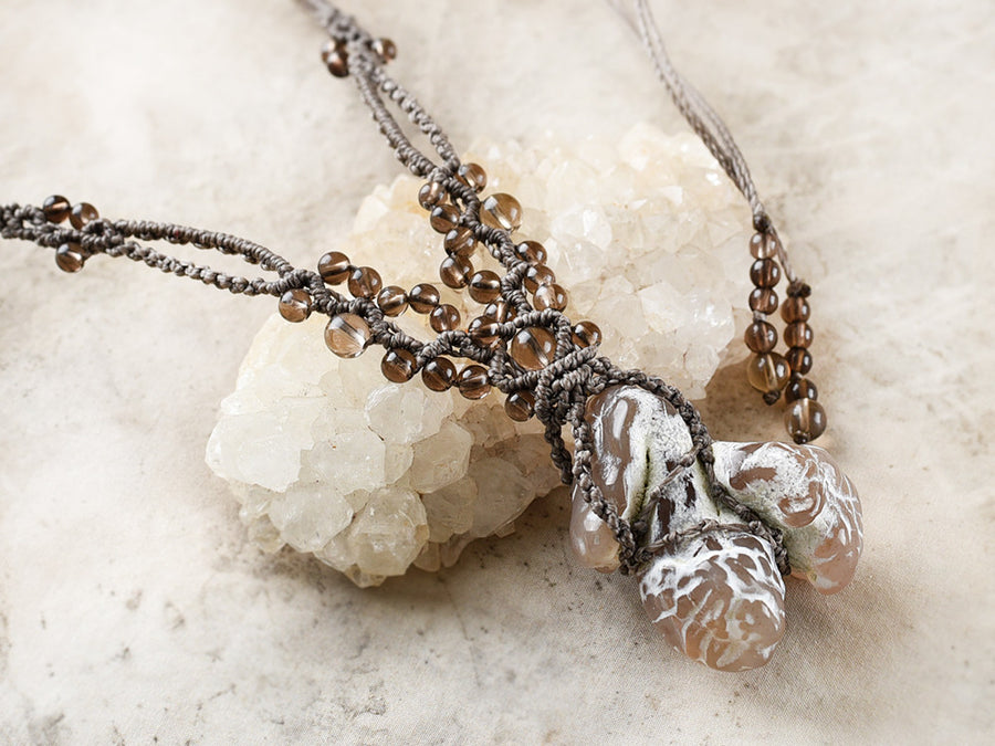 Snakeskin Agate crystal healing amulet
