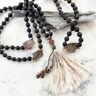 Full 108-bead Agarwood meditation mala with tassel